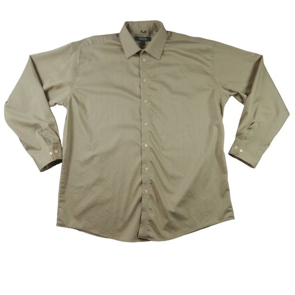 Kenneth Cole Other - KENNETH COLE Shirt Men's Long Sleeve Casual Brown Extra Large 17 (34-35)